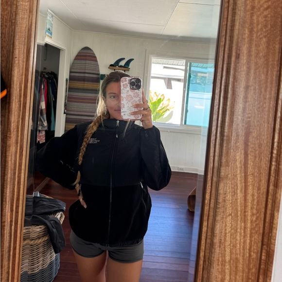 NORTH FACE BLACK Women’s small fleece Sherpa zip up jacket with pockets - Picture 5 of 12